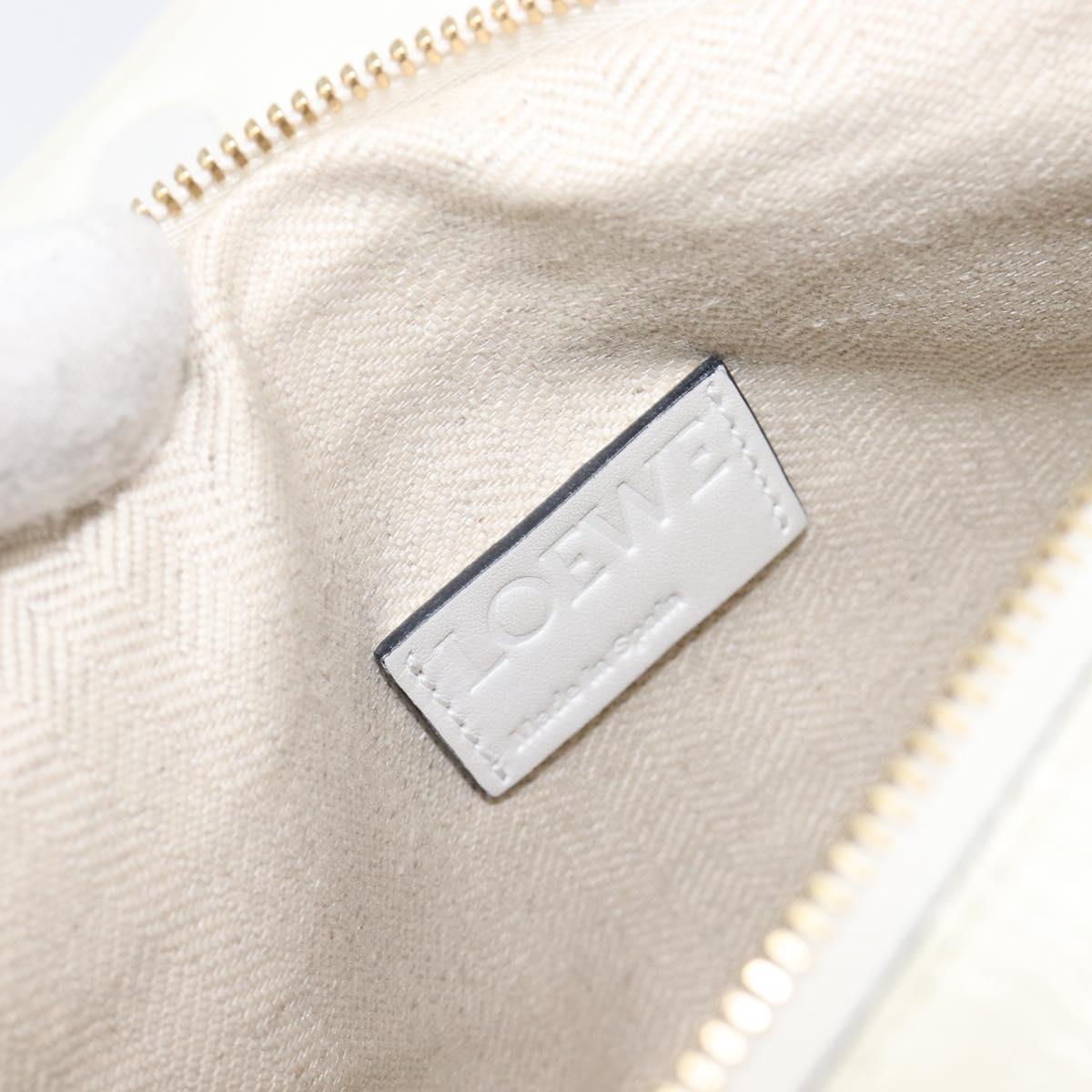 LOEWE Shoulder Bag Leather Ivory Gold Tone Auth 202298