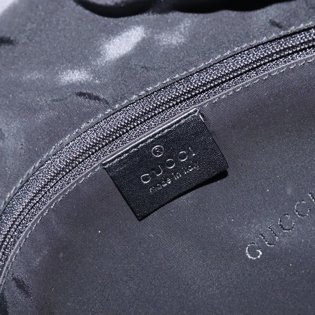 GUCCI Shoulder Bag Canvas Black Silver 001 3766 Auth 202299A
