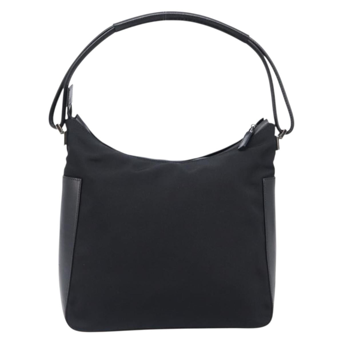 GUCCI Shoulder Bag Canvas Black Silver 001 3766 Auth 202299A