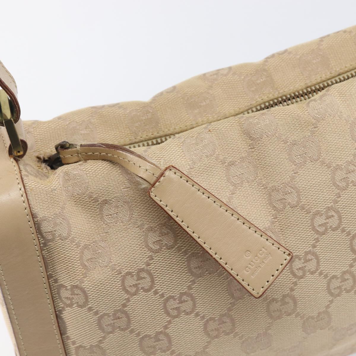 GUCCI GG Canvas Shoulder Bag Beige Gold Tone 92706 Auth 202302A