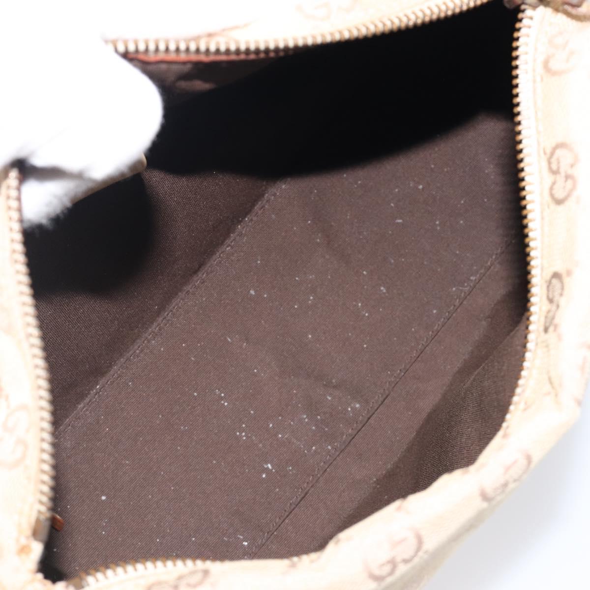 GUCCI GG Canvas Shoulder Bag Beige Gold Tone 92706 Auth 202302A