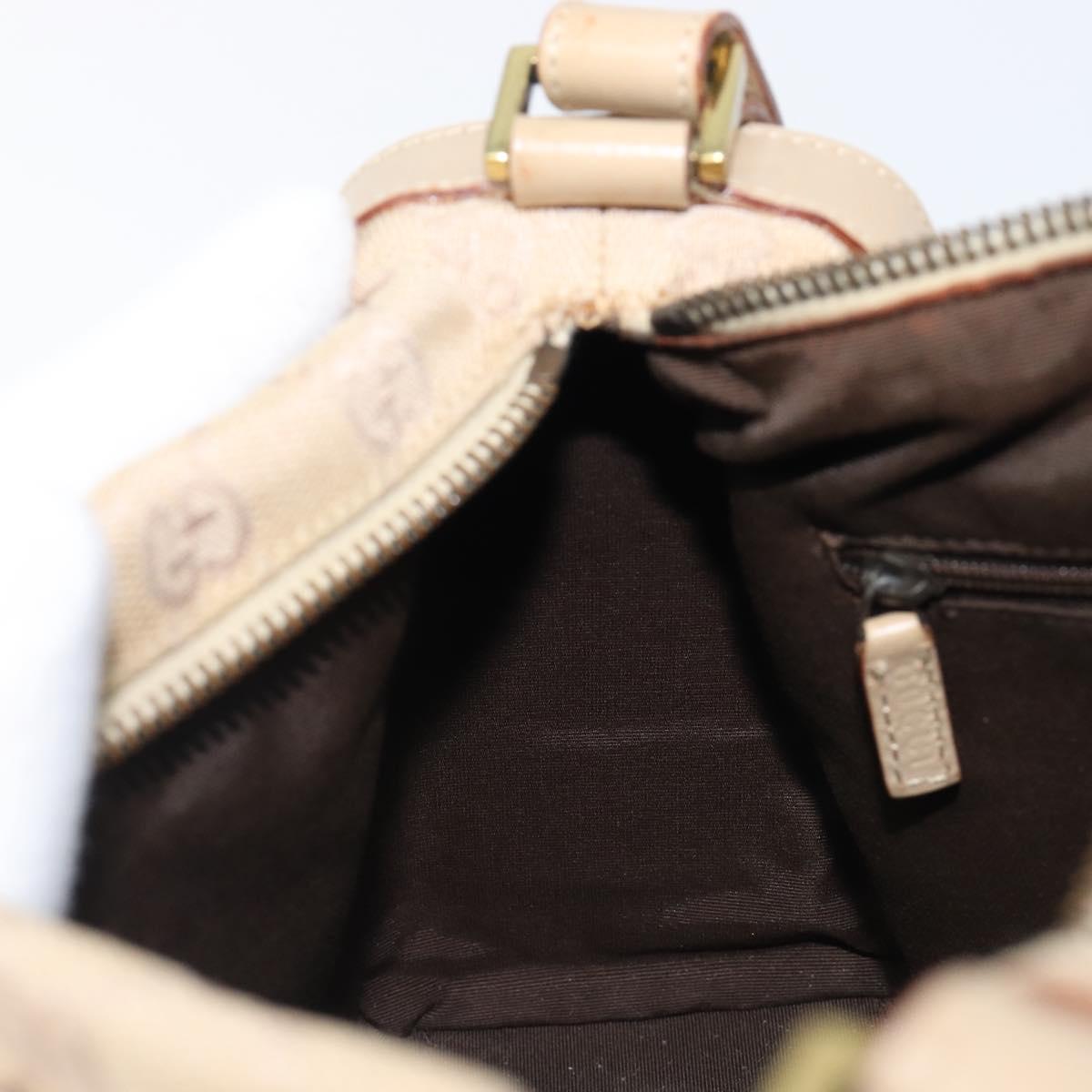 GUCCI GG Canvas Shoulder Bag Beige Gold Tone 92706 Auth 202302A