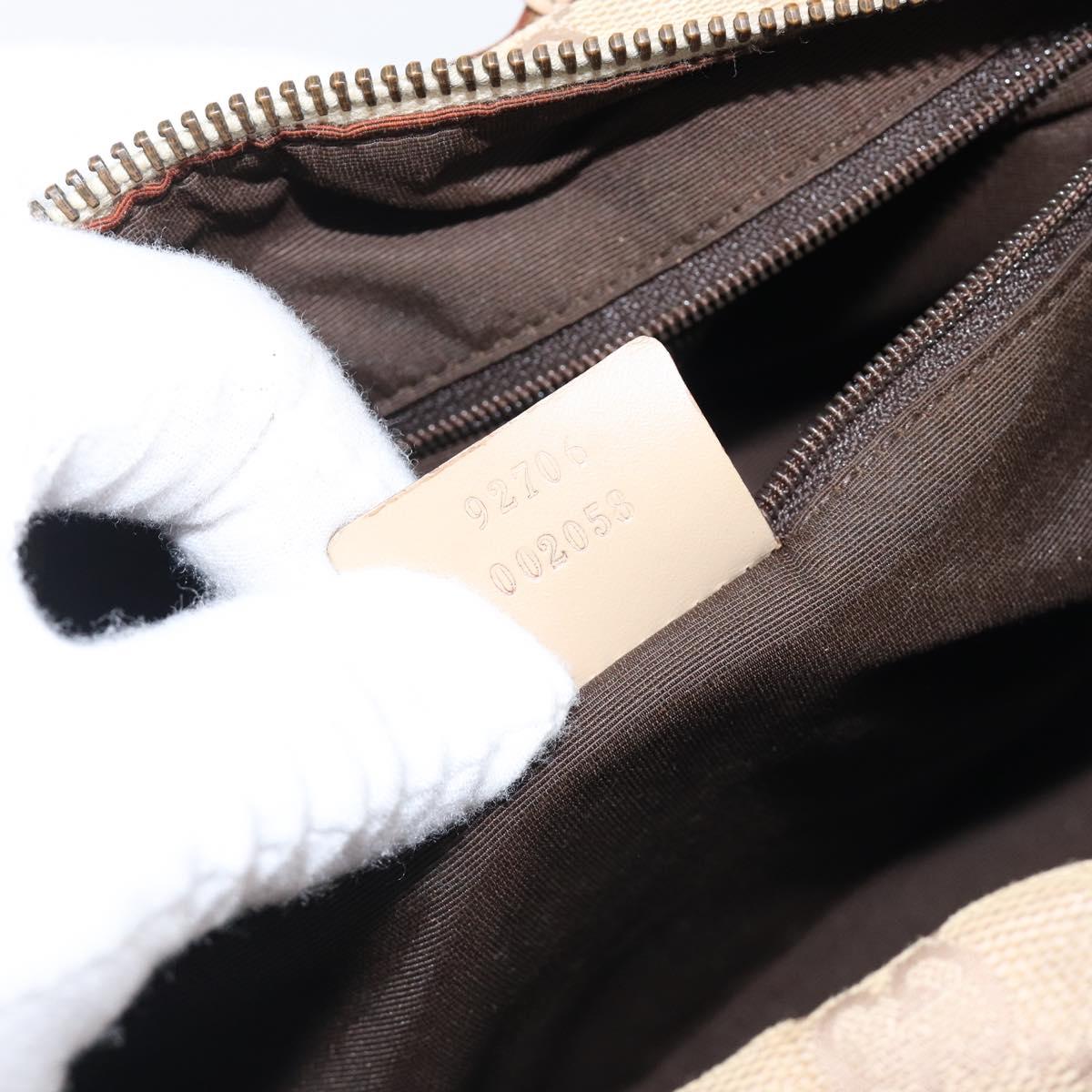 GUCCI GG Canvas Shoulder Bag Beige Gold Tone 92706 Auth 202302A