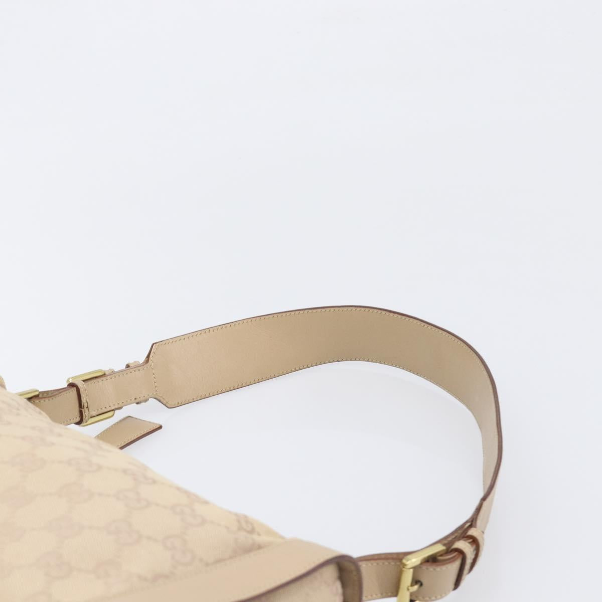 GUCCI GG Canvas Shoulder Bag Beige Gold Tone 92706 Auth 202302A