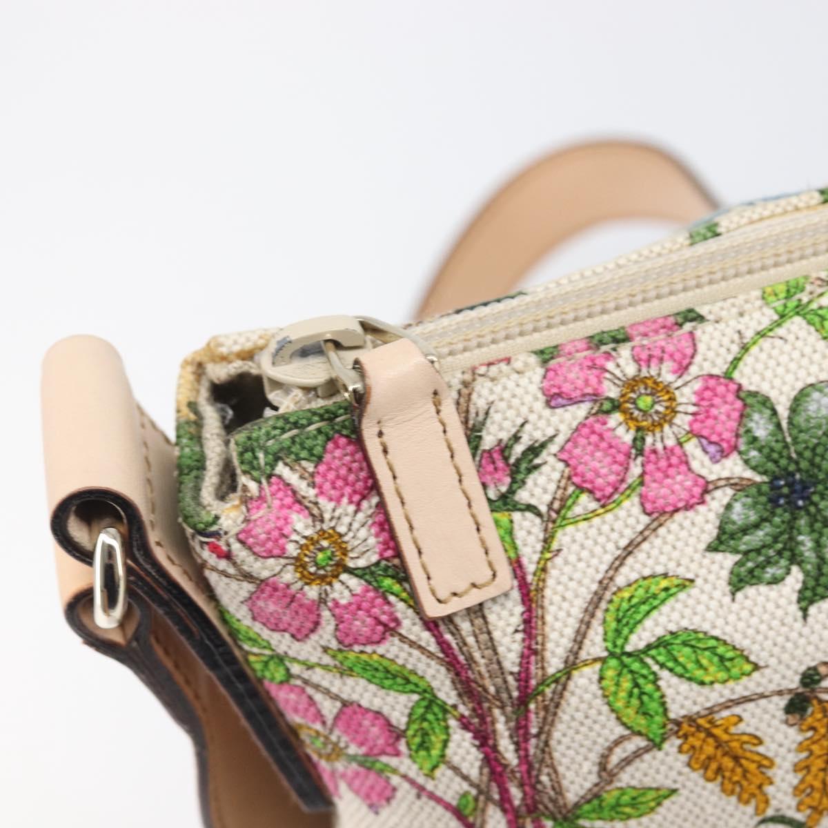 GUCCI flora Shoulder Bag Canvas Multicolor Gold Tone 145857 Auth 202303A