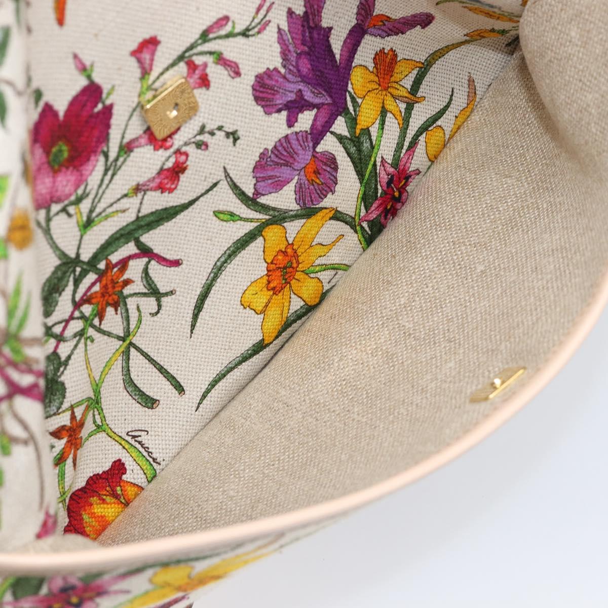 GUCCI flora Shoulder Bag Canvas Multicolor Gold Tone 145857 Auth 202303A