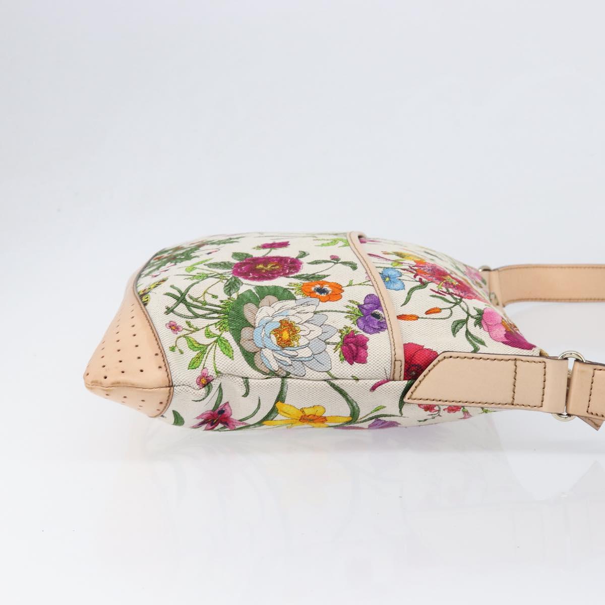 GUCCI flora Shoulder Bag Canvas Multicolor Gold Tone 145857 Auth 202303A