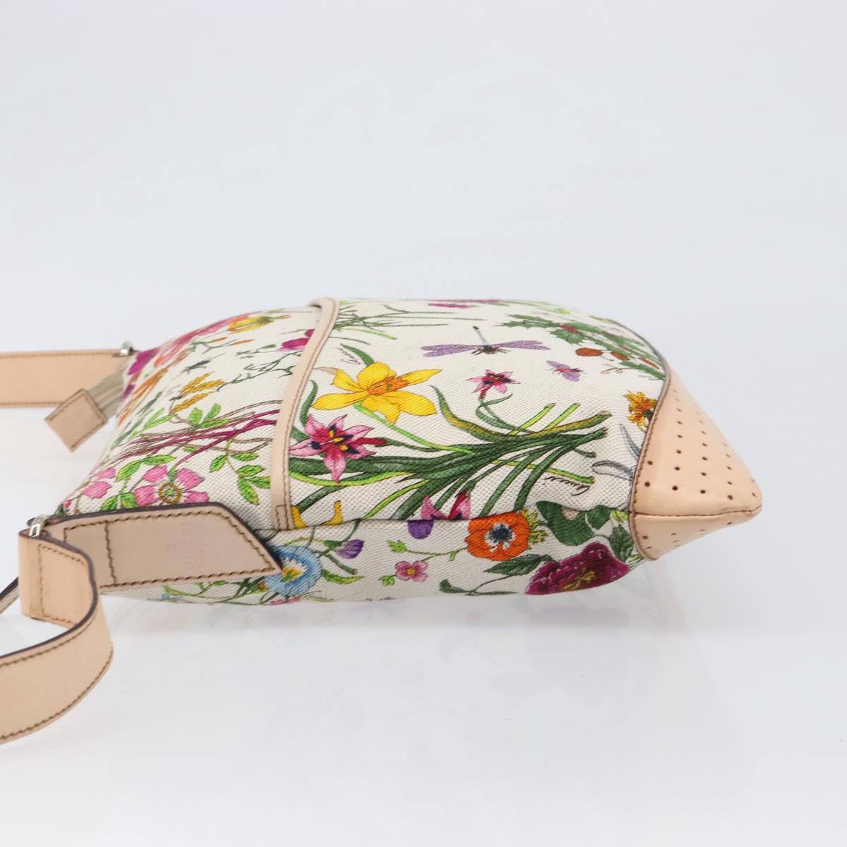 GUCCI flora Shoulder Bag Canvas Multicolor Gold Tone 145857 Auth 202303A