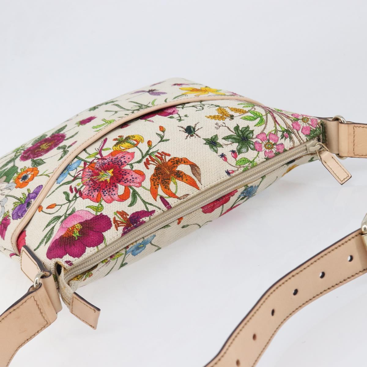 GUCCI flora Shoulder Bag Canvas Multicolor Gold Tone 145857 Auth 202303A