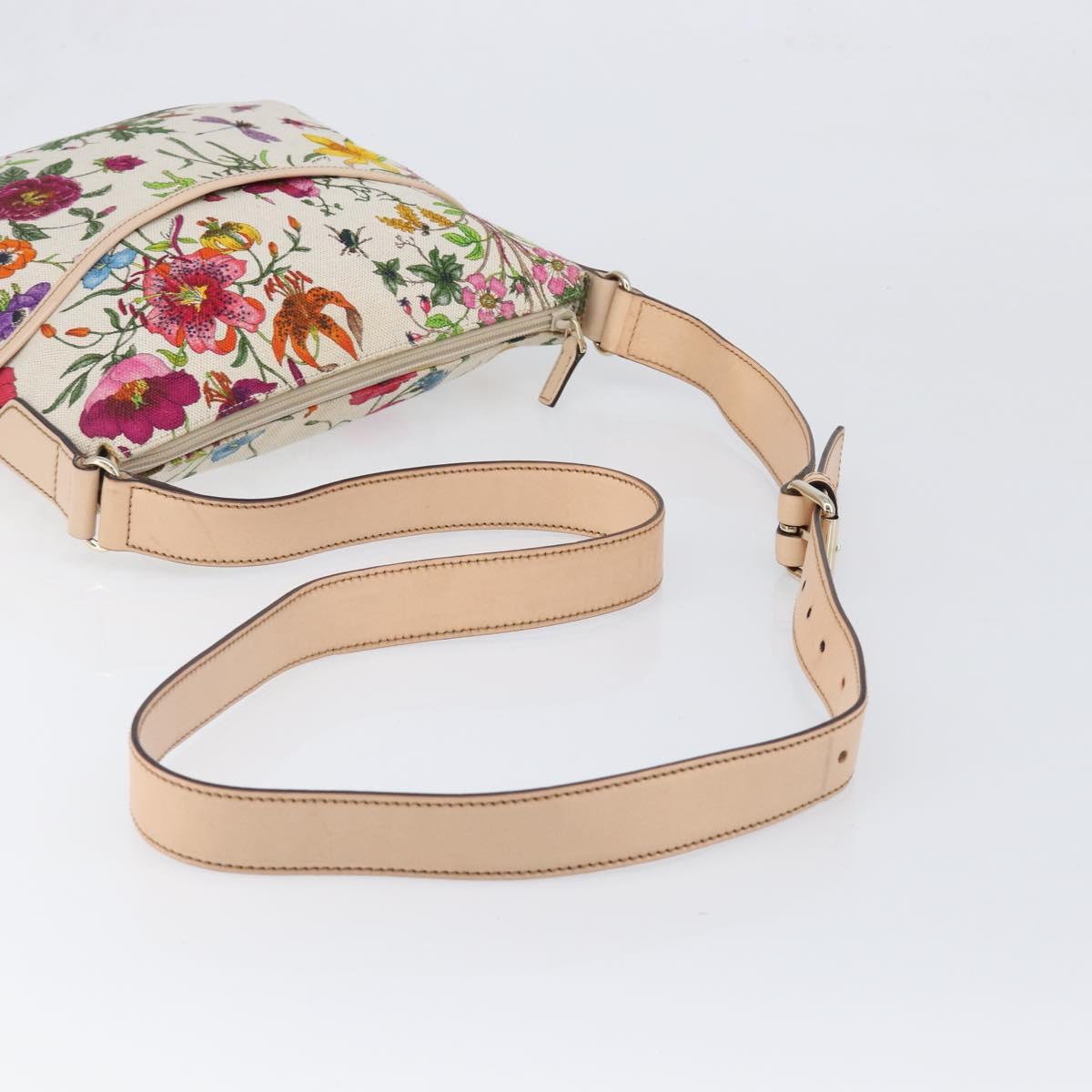 GUCCI flora Shoulder Bag Canvas Multicolor Gold Tone 145857 Auth 202303A