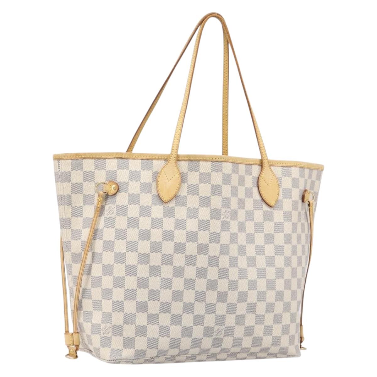 LOUIS VUITTON Damier Azur Neverfull MM Tote Bag N41605 LV Auth 202304