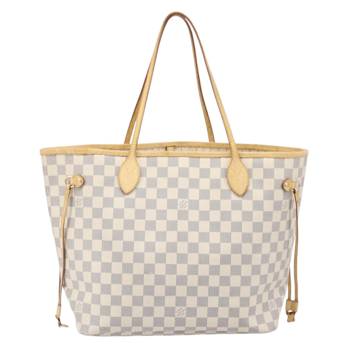 LOUIS VUITTON Damier Azur Neverfull MM Tote Bag N41605 LV Auth 202304