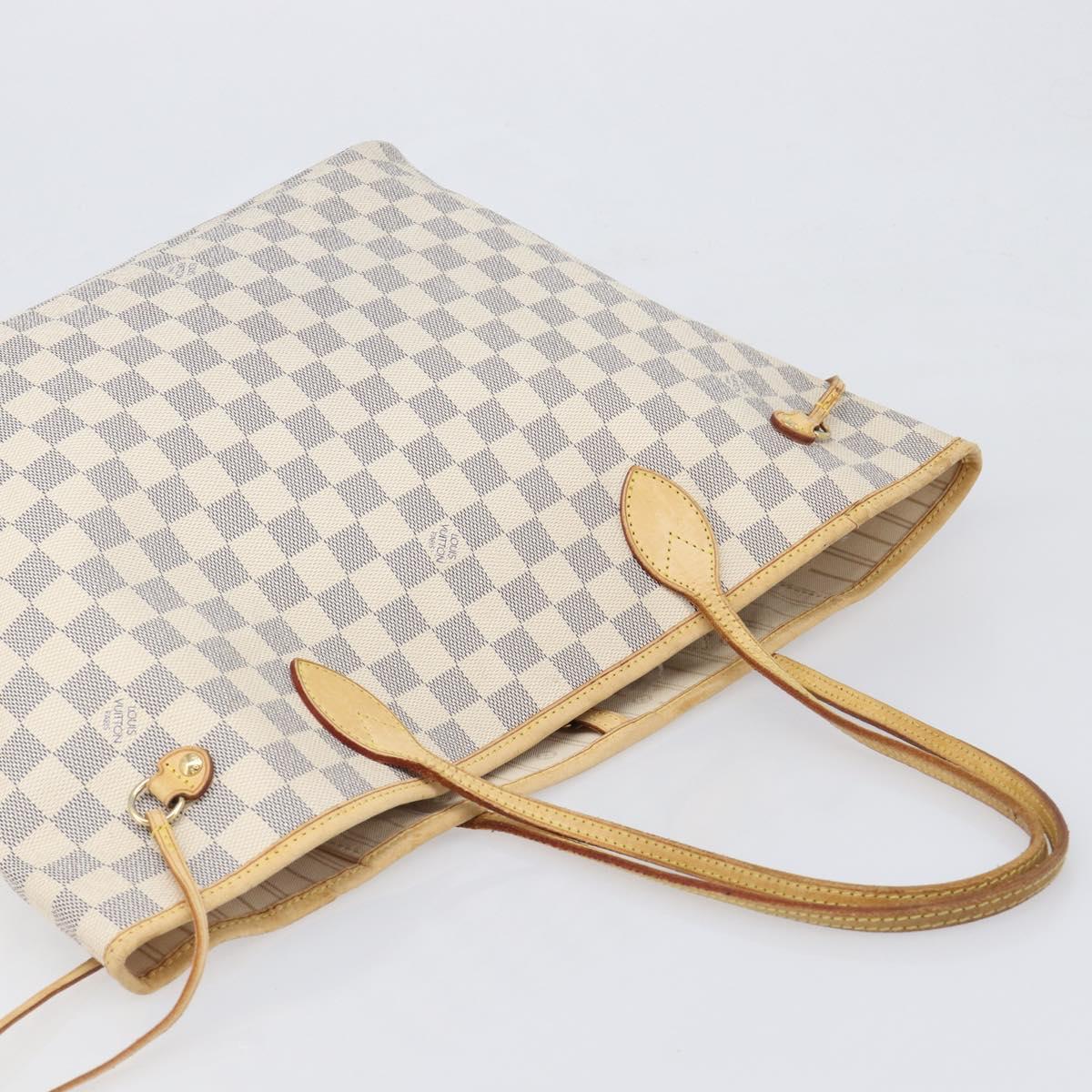 LOUIS VUITTON Damier Azur Neverfull MM Tote Bag N41605 LV Auth 202304