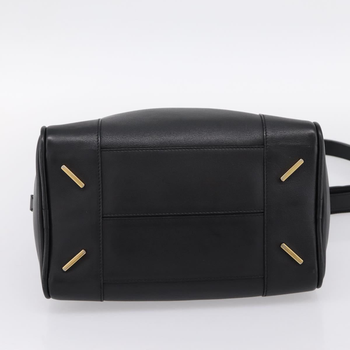 LOEWE Amazona 75 Hand Bag Leather 2way Black Gold Auth 202305V