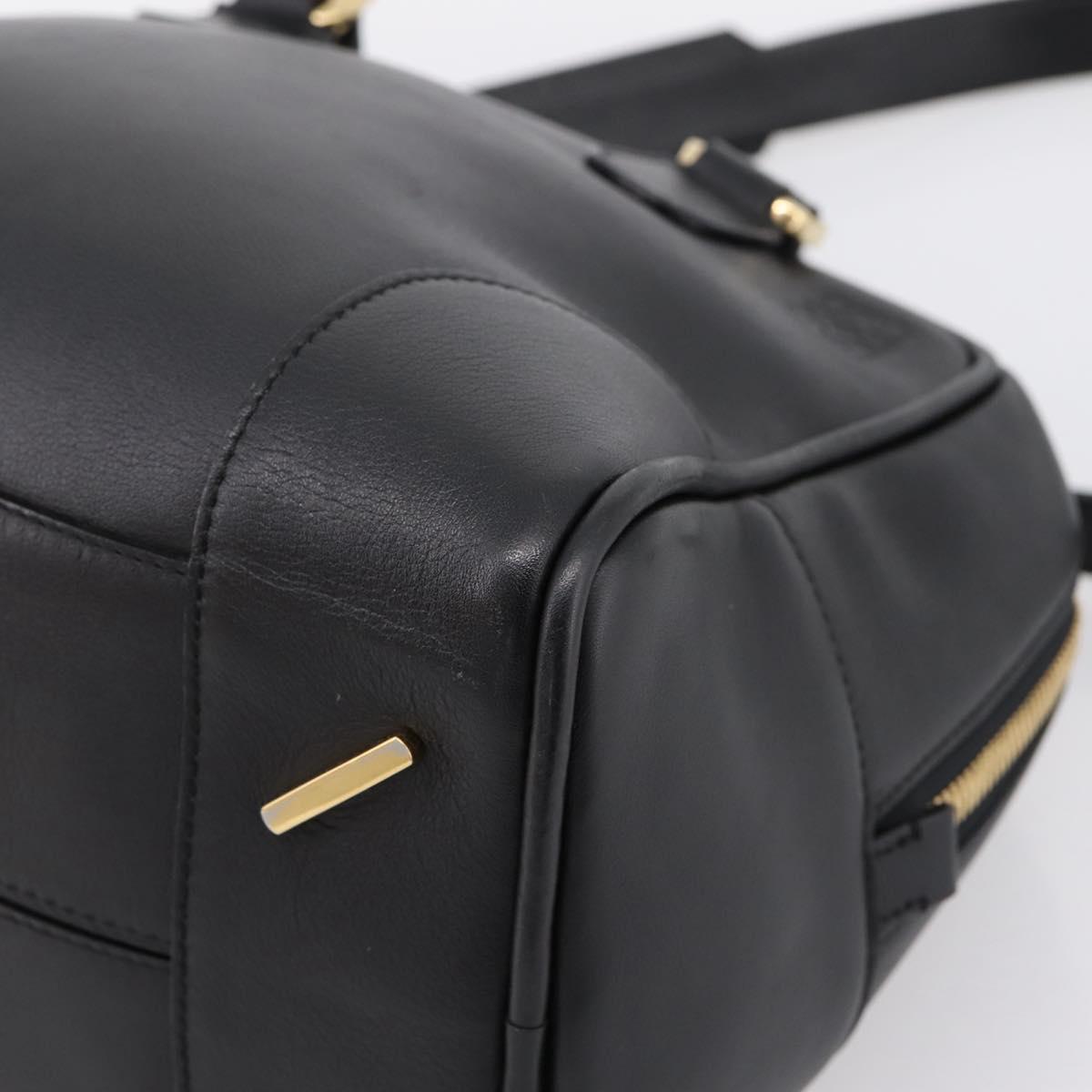 LOEWE Amazona 75 Hand Bag Leather 2way Black Gold Auth 202305V