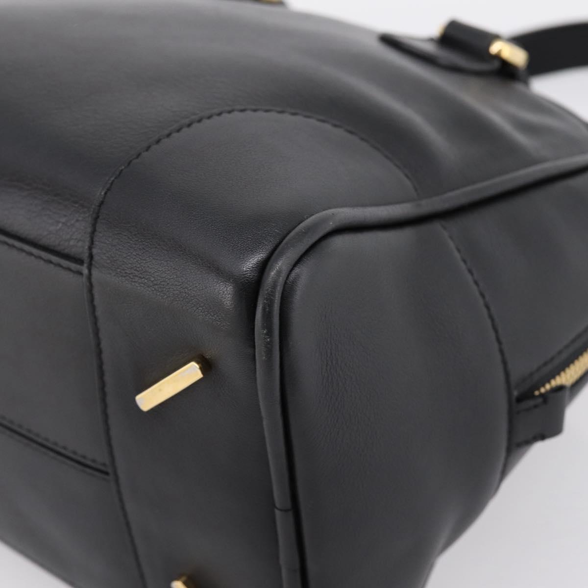 LOEWE Amazona 75 Hand Bag Leather 2way Black Gold Auth 202305V