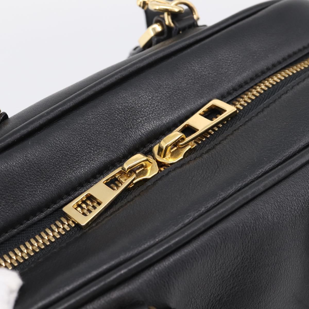 LOEWE Amazona 75 Hand Bag Leather 2way Black Gold Auth 202305V