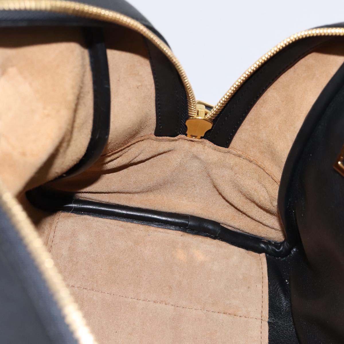 LOEWE Amazona 75 Hand Bag Leather 2way Black Gold Auth 202305V