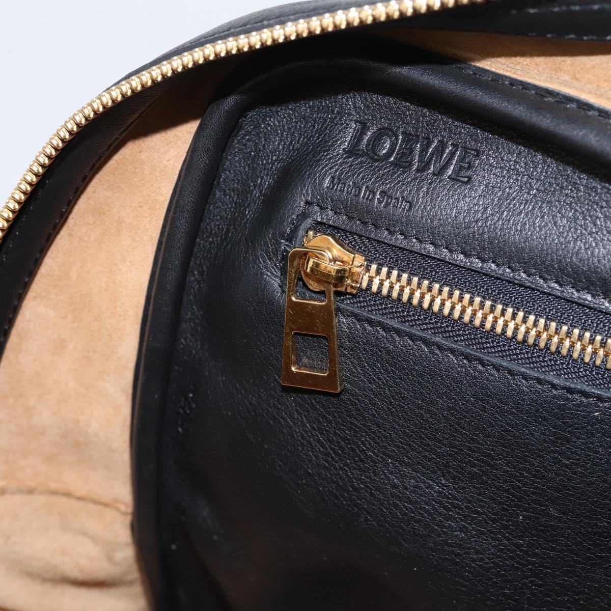 LOEWE Amazona 75 Hand Bag Leather 2way Black Gold Auth 202305V