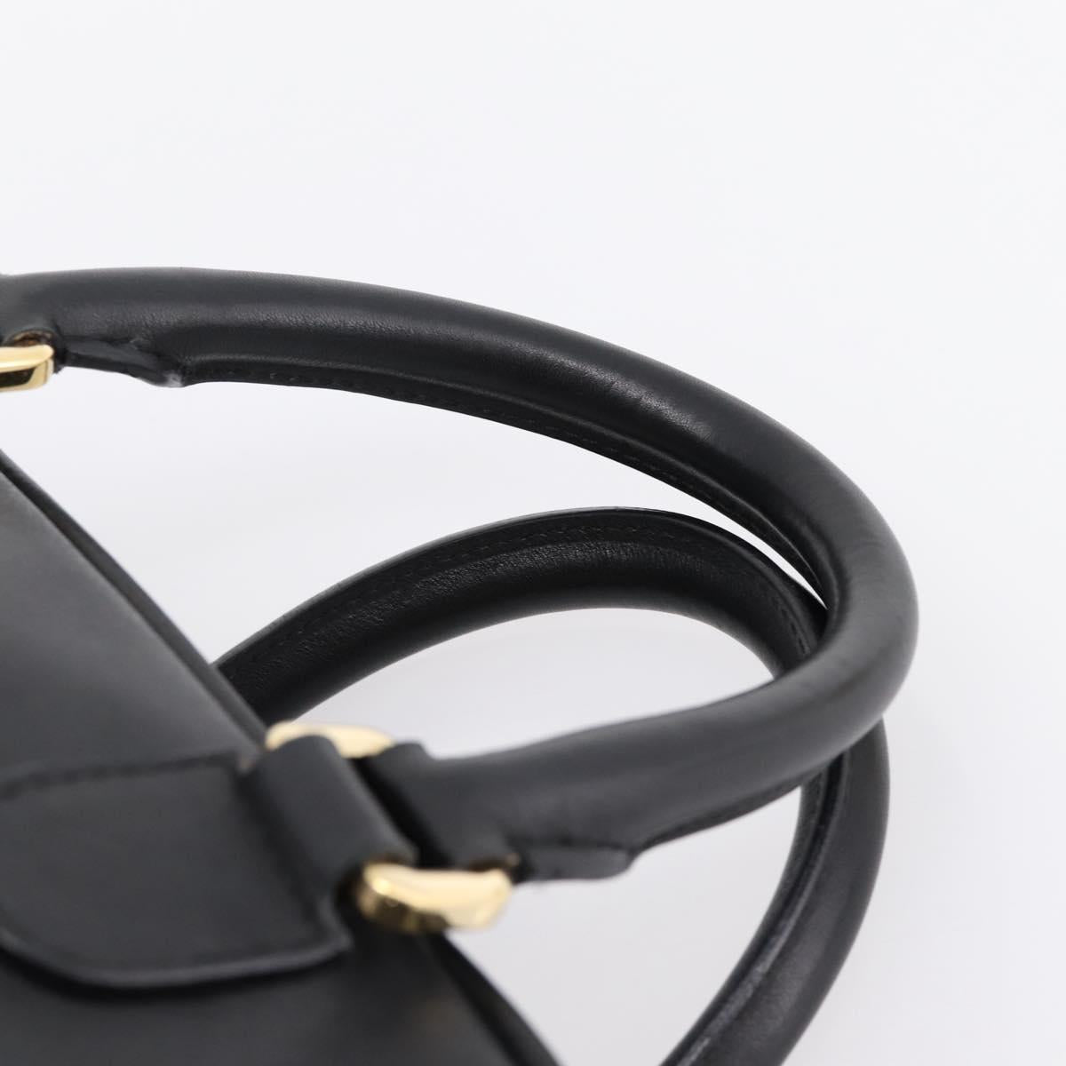 LOEWE Amazona 75 Hand Bag Leather 2way Black Gold Auth 202305V