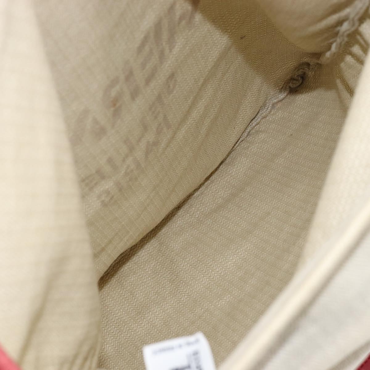 HERMES Aline PM Shoulder Bag Canvas Beige Red Auth 202310