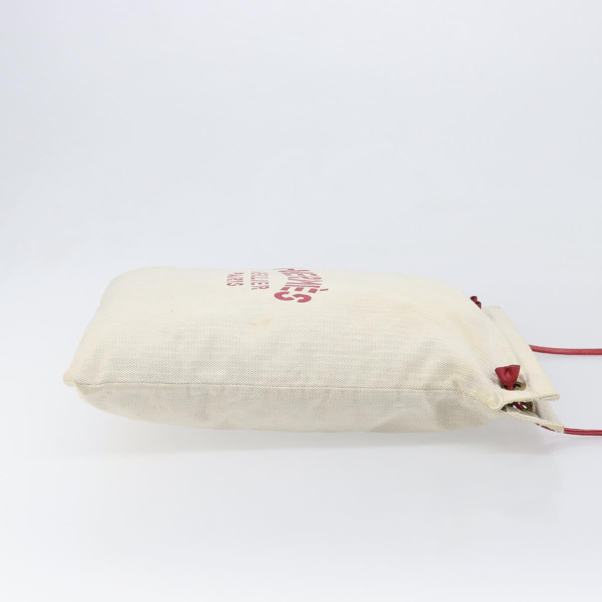 HERMES Aline PM Shoulder Bag Canvas Beige Red Auth 202310