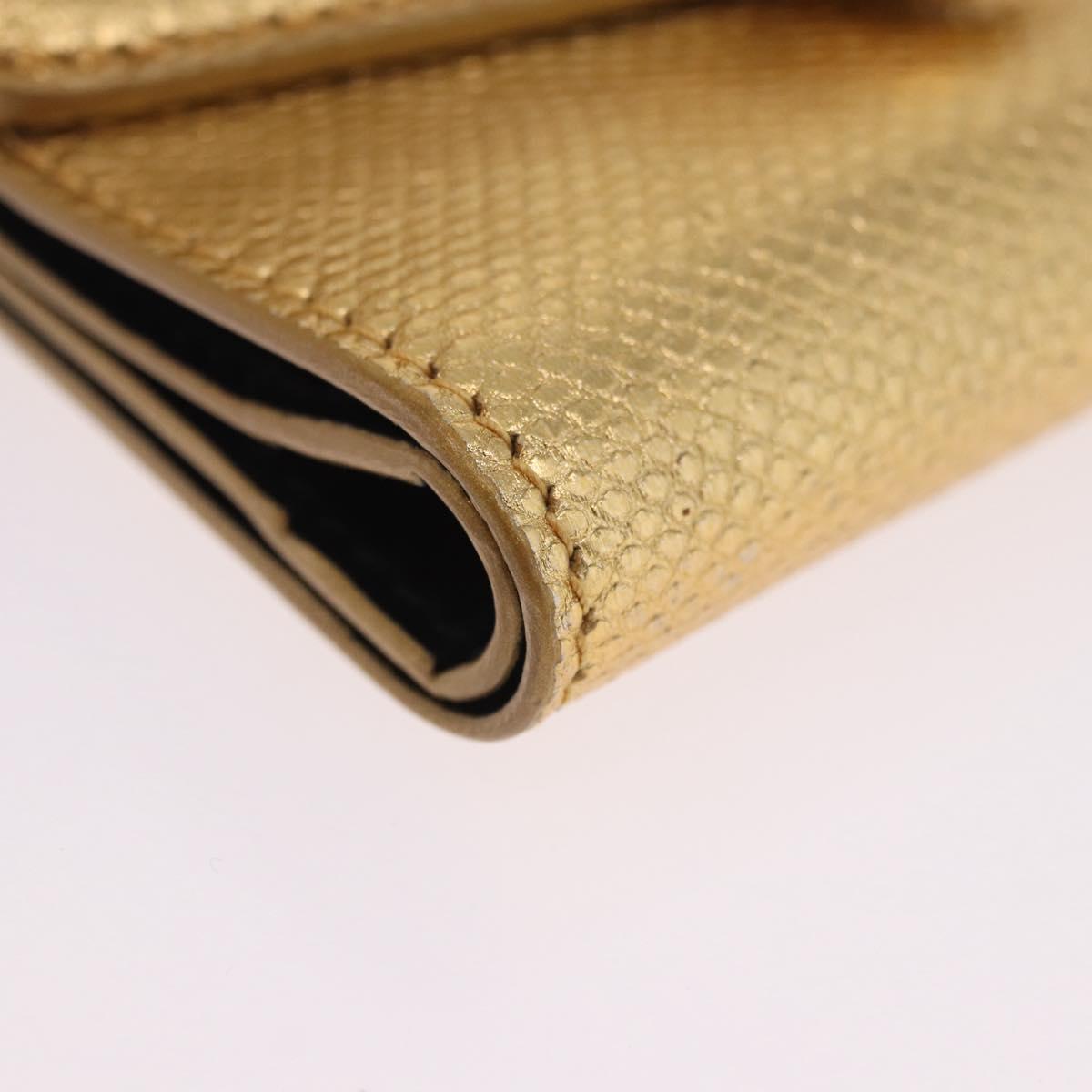 BVLGARI Serpenti Wallet Leather Gold Auth 202311M