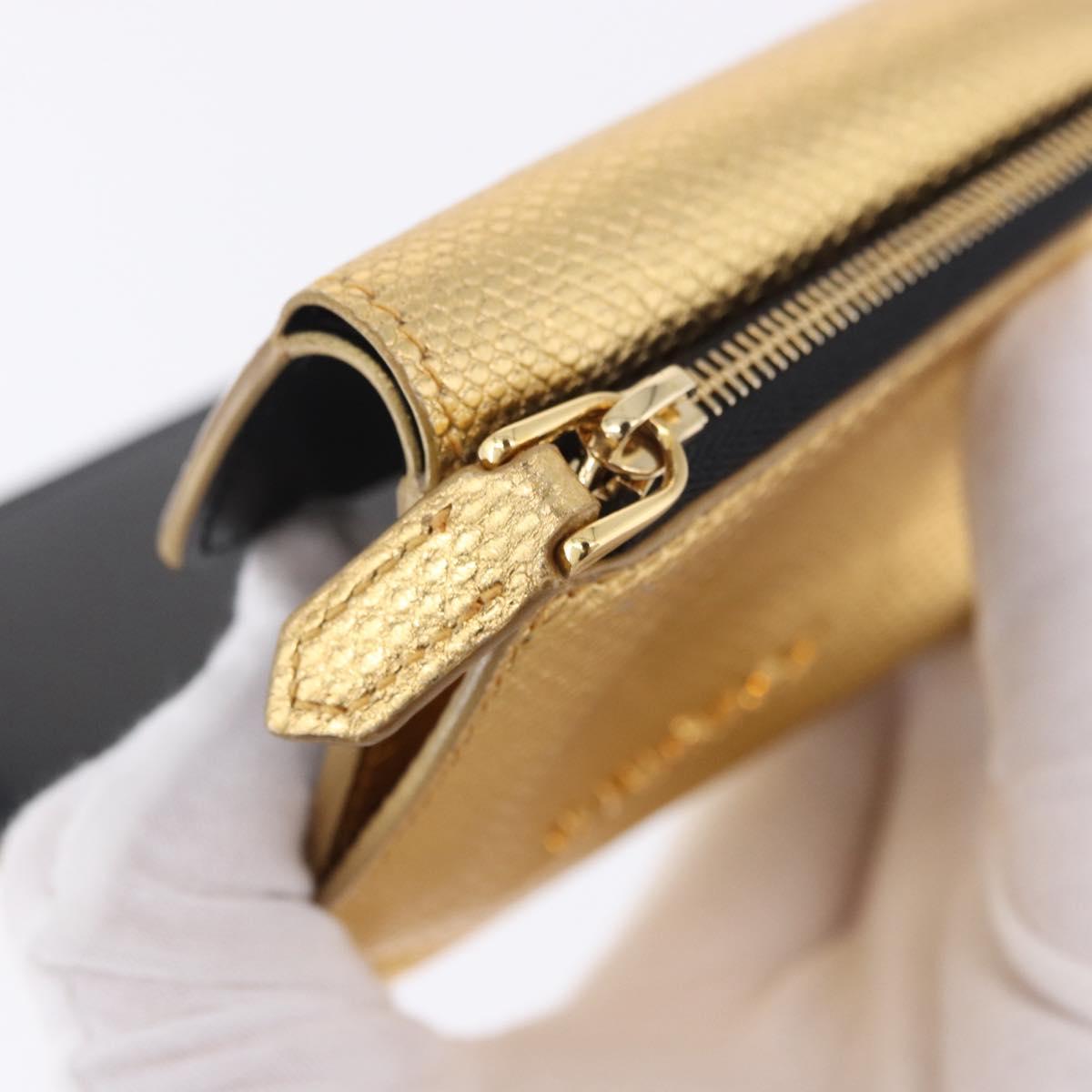 BVLGARI Serpenti Wallet Leather Gold Auth 202311M