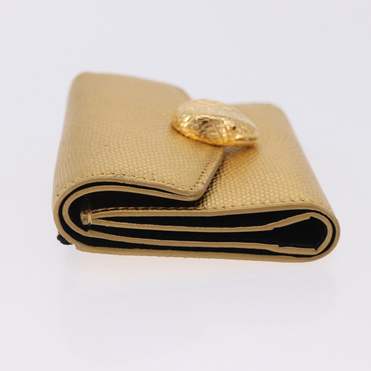 BVLGARI Serpenti Wallet Leather Gold Auth 202311M