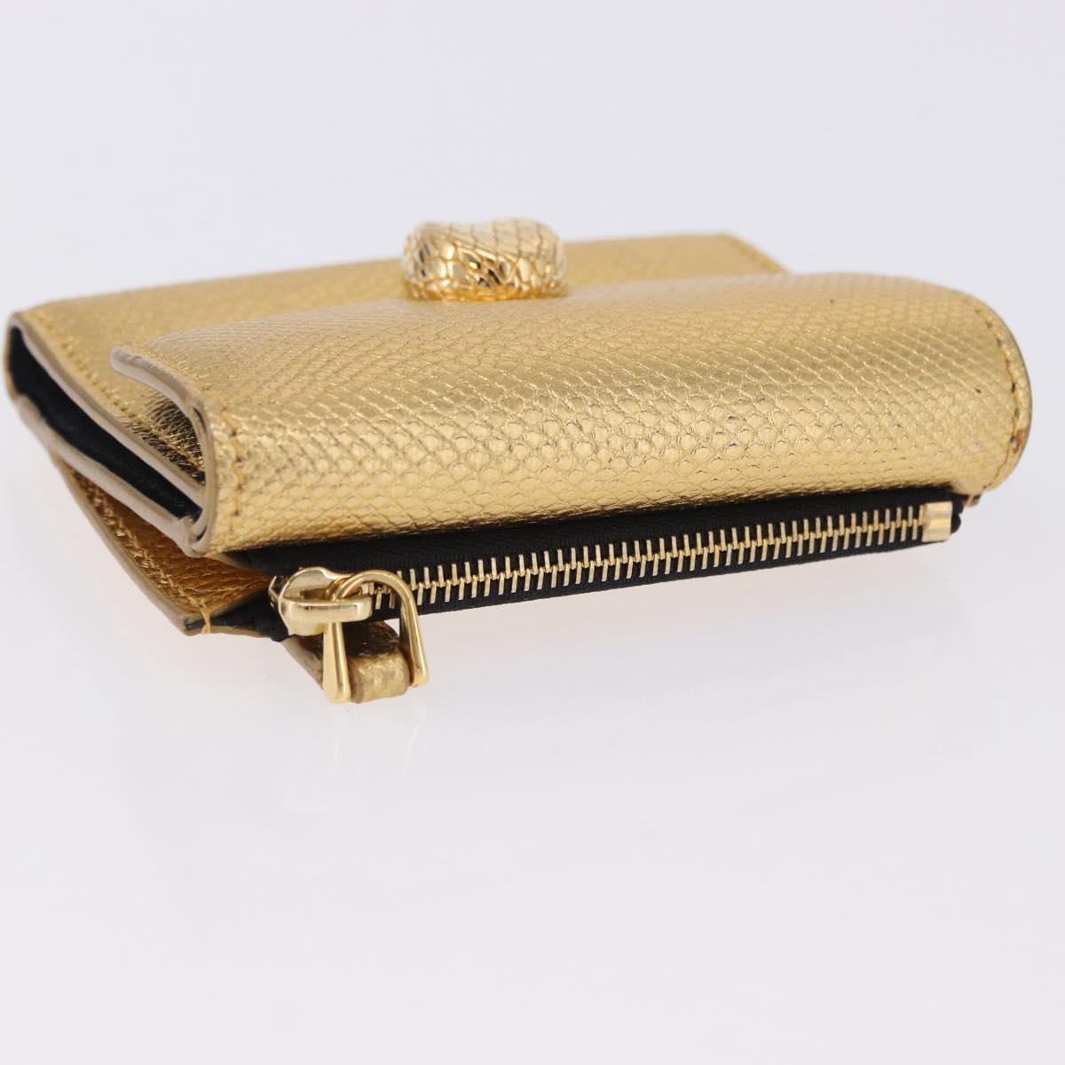 BVLGARI Serpenti Wallet Leather Gold Auth 202311M