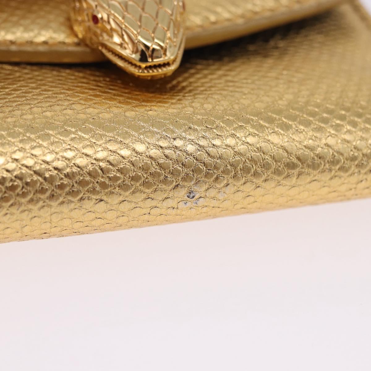 BVLGARI Serpenti Wallet Leather Gold Auth 202311M