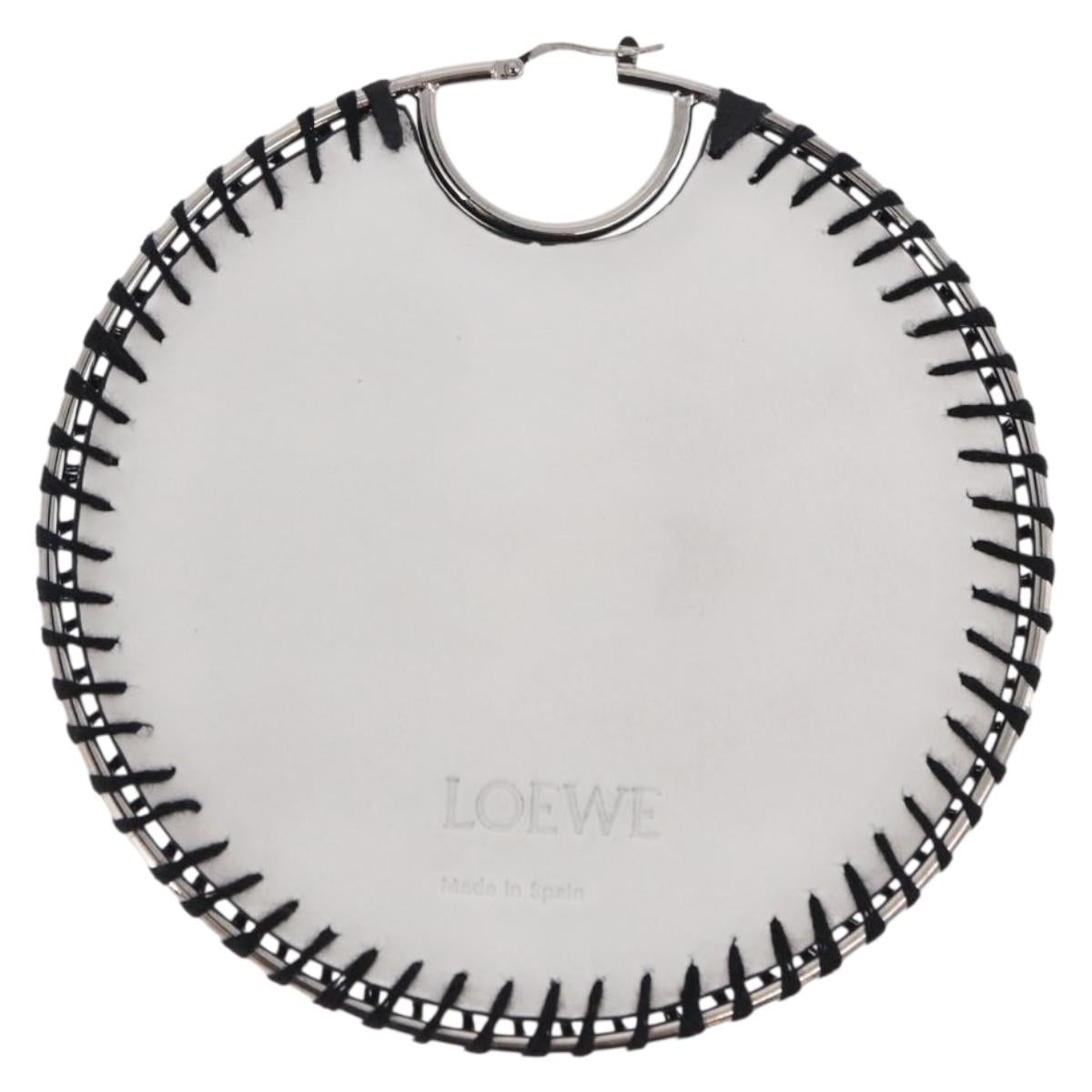 LOEWE Pierce Leather White Silver Auth 202312M