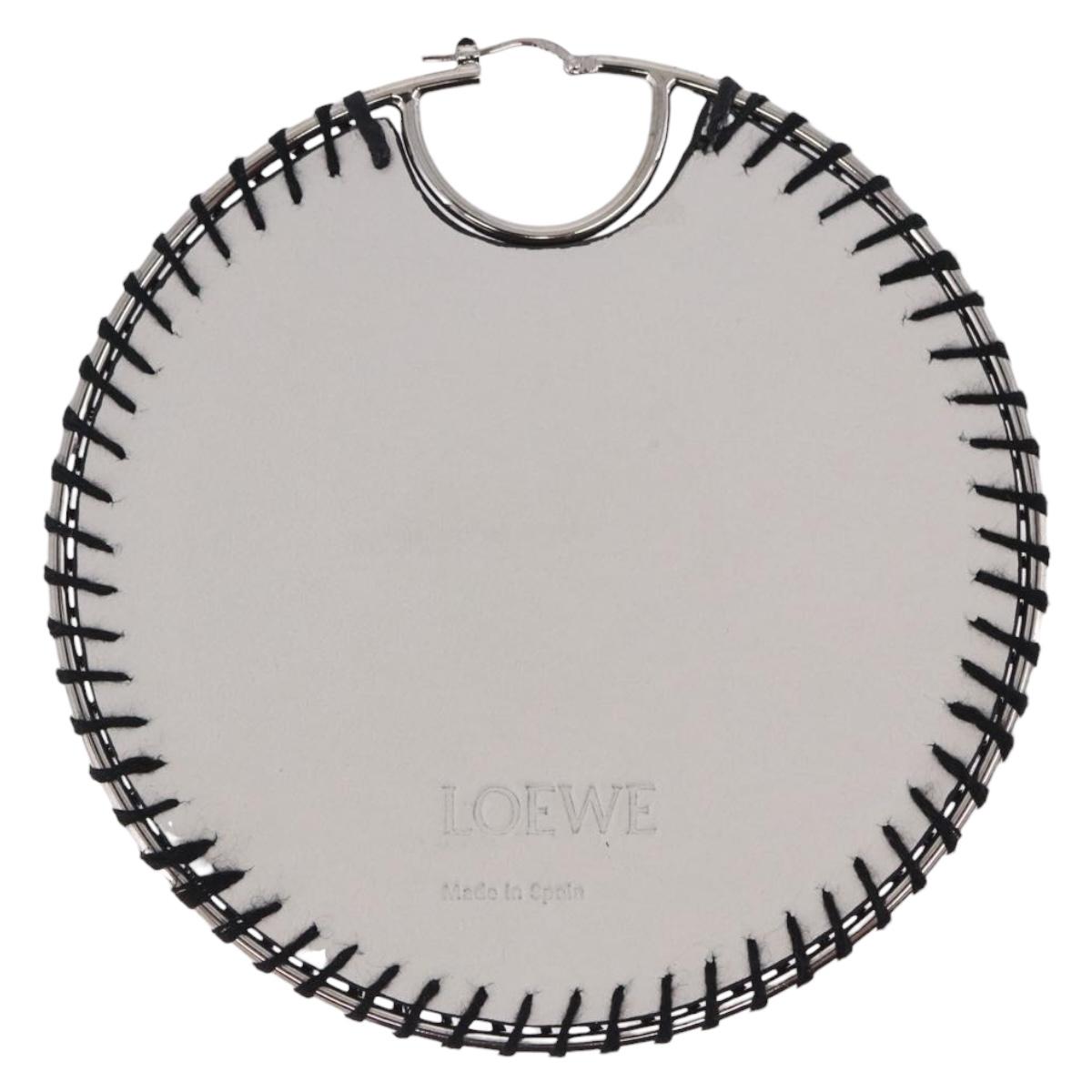 LOEWE Pierce Leather White Silver Auth 202312M