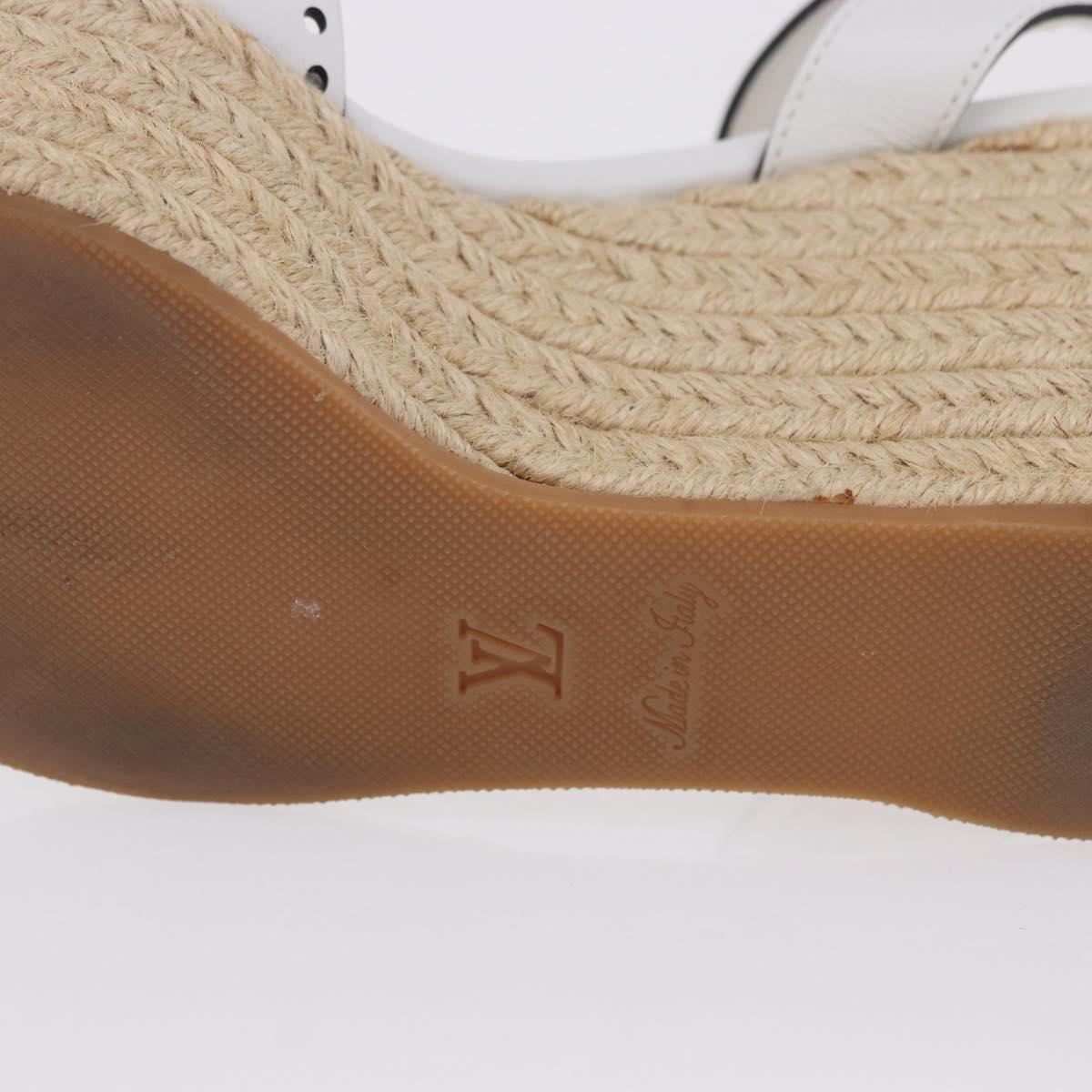 LOUIS VUITTON Star Board Line Sandals Leather White LV Auth 202318M