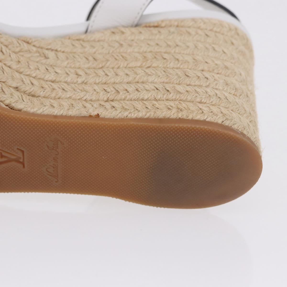 LOUIS VUITTON Star Board Line Sandals Leather White LV Auth 202318M