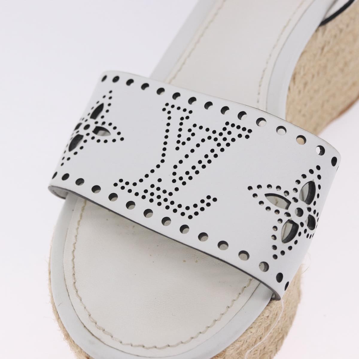 LOUIS VUITTON Star Board Line Sandals Leather White LV Auth 202318M
