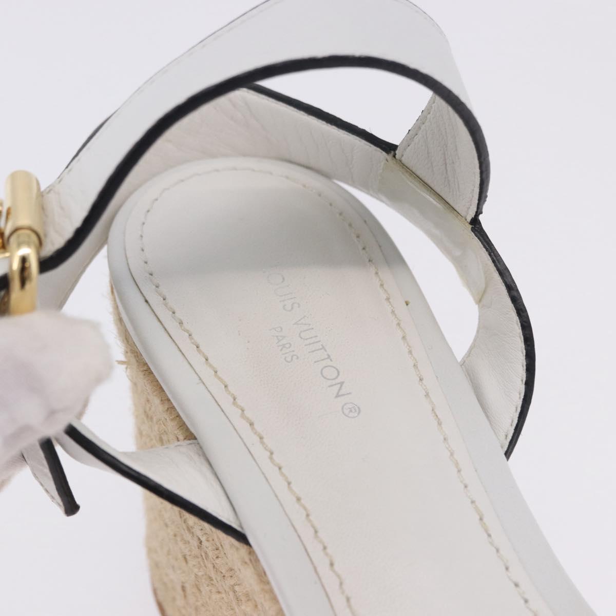 LOUIS VUITTON Star Board Line Sandals Leather White LV Auth 202318M