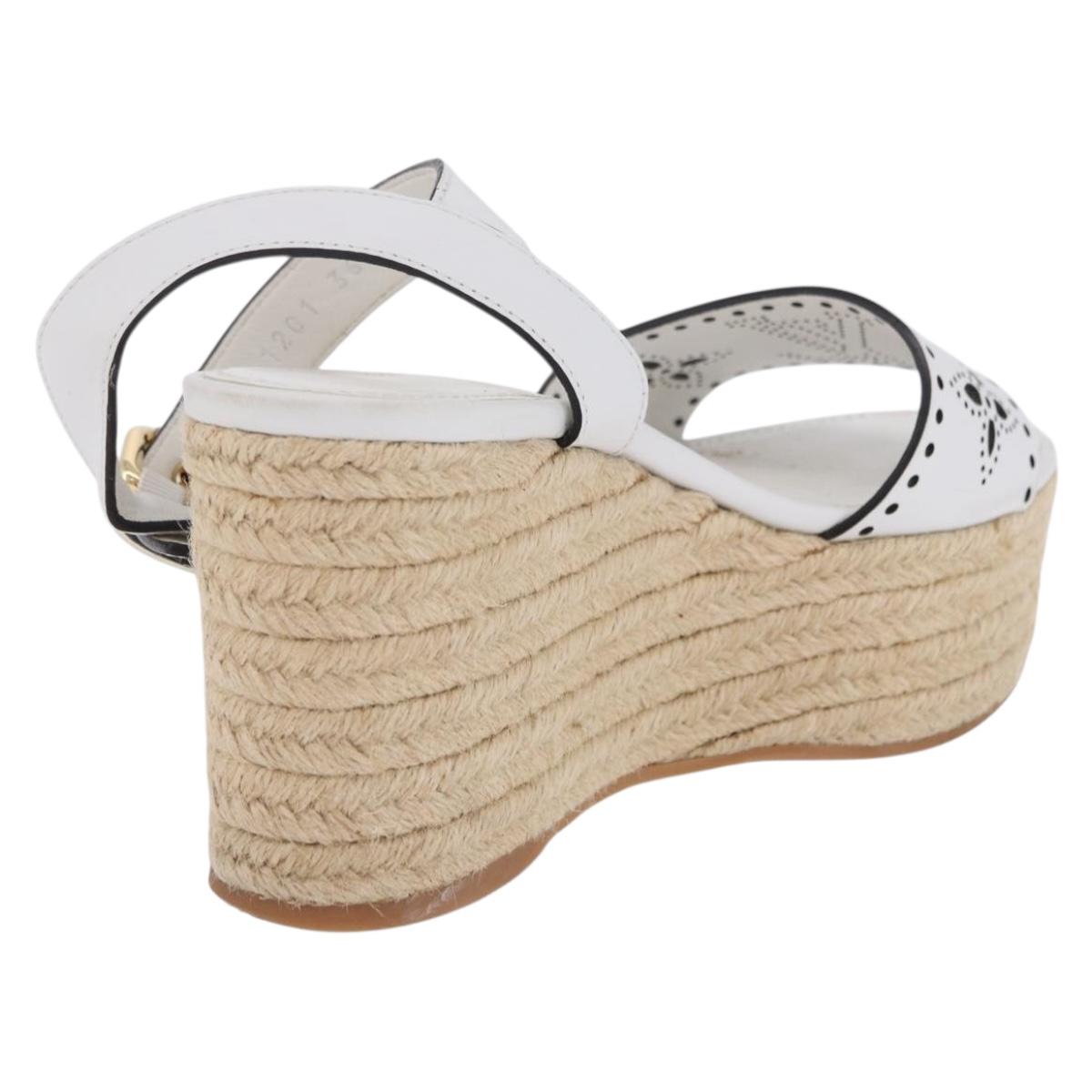 LOUIS VUITTON Star Board Line Sandals Leather White LV Auth 202318M