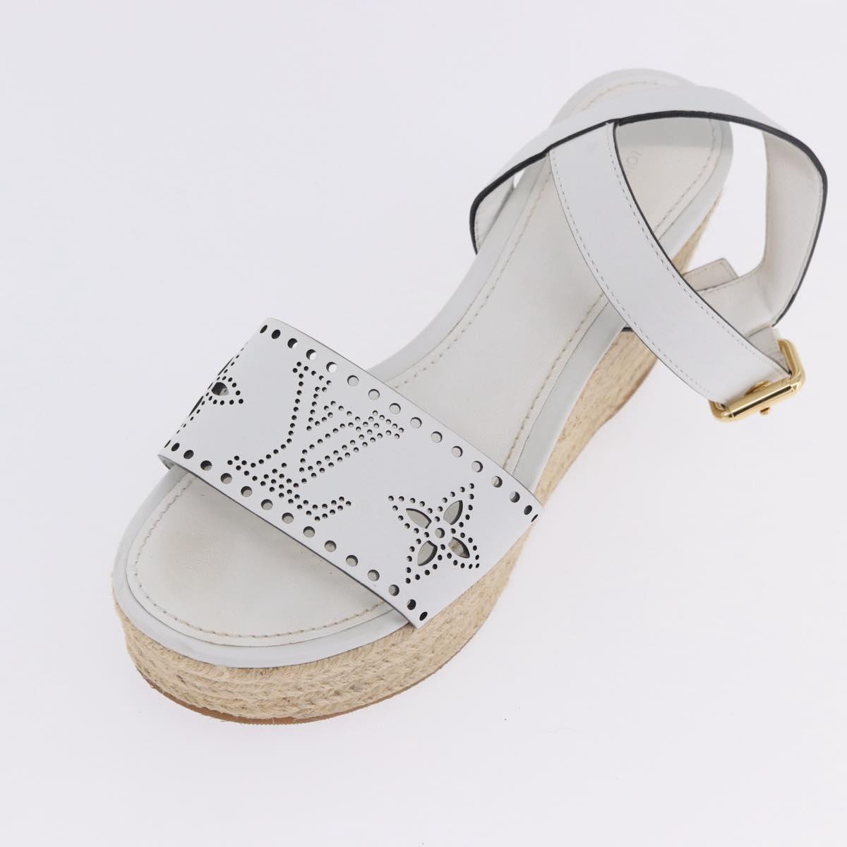 LOUIS VUITTON Star Board Line Sandals Leather White LV Auth 202318M
