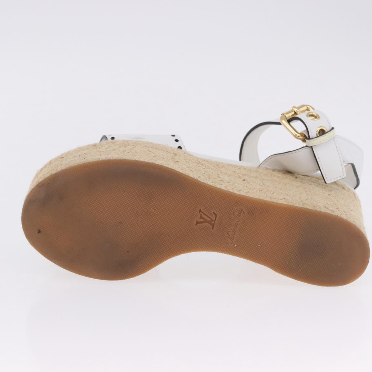 LOUIS VUITTON Star Board Line Sandals Leather White LV Auth 202318M
