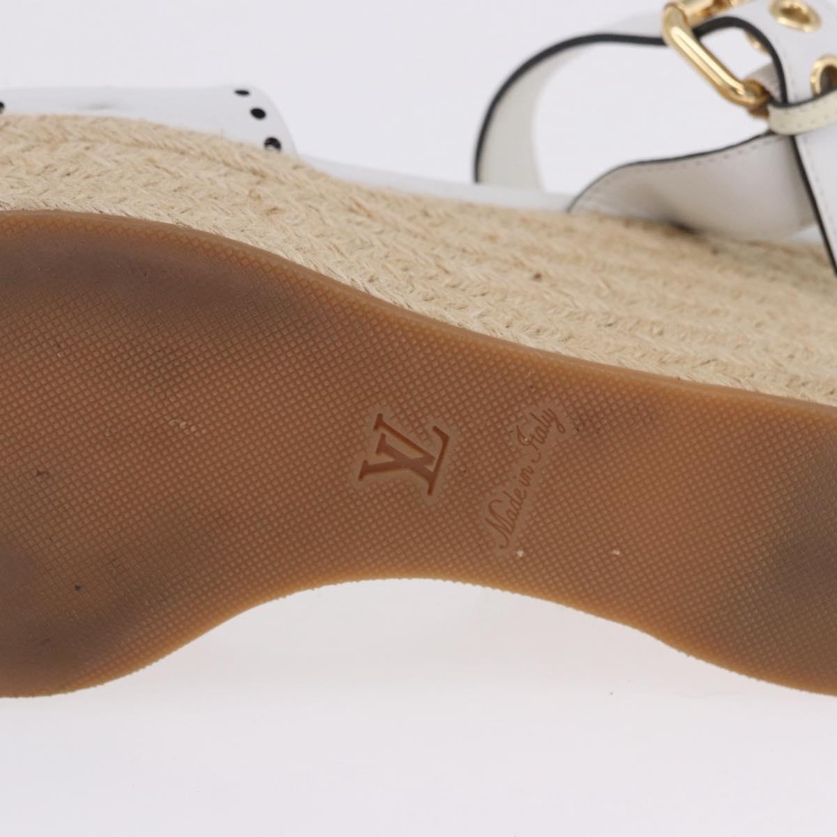 LOUIS VUITTON Star Board Line Sandals Leather White LV Auth 202318M