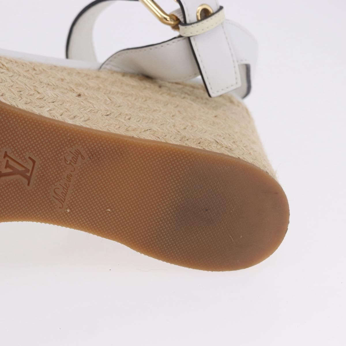 LOUIS VUITTON Star Board Line Sandals Leather White LV Auth 202318M
