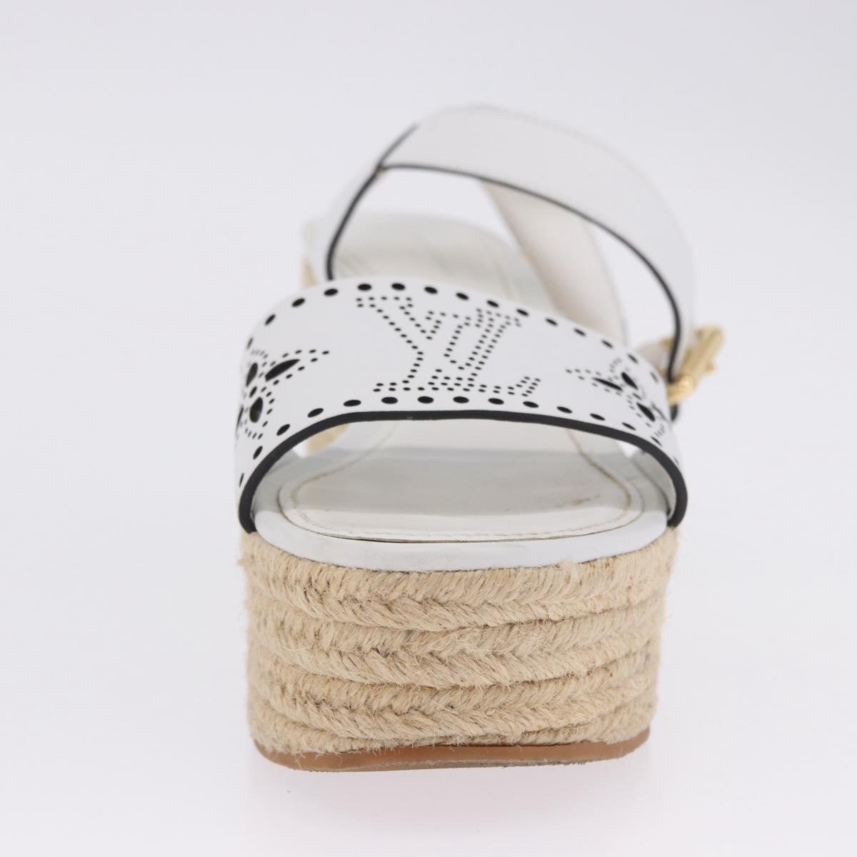 LOUIS VUITTON Star Board Line Sandals Leather White LV Auth 202318M