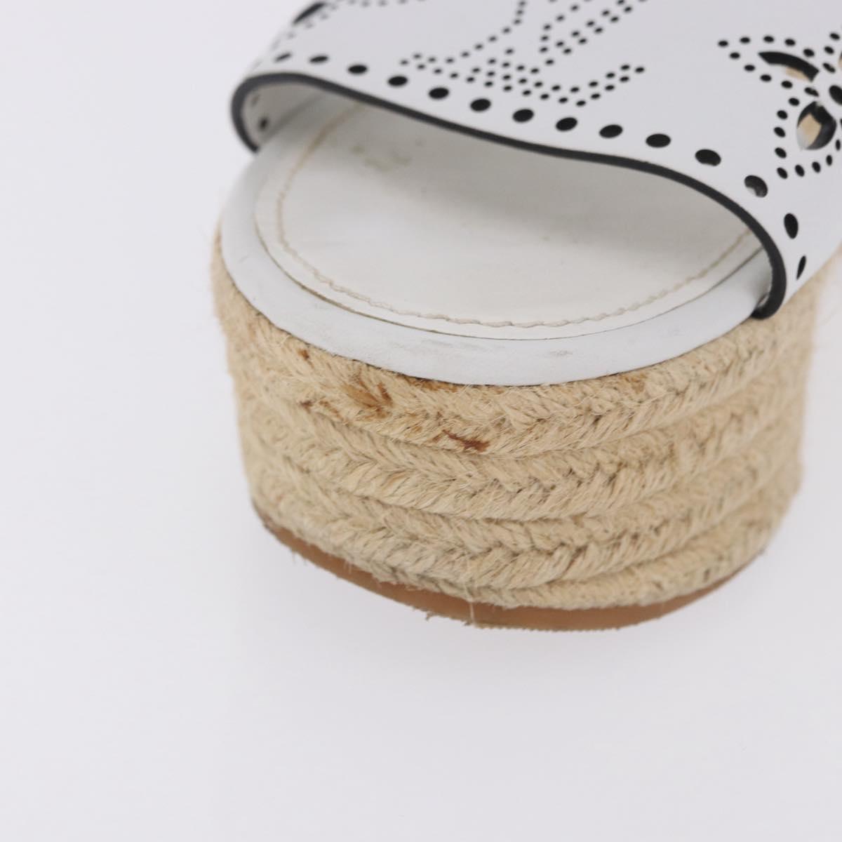 LOUIS VUITTON Star Board Line Sandals Leather White LV Auth 202318M