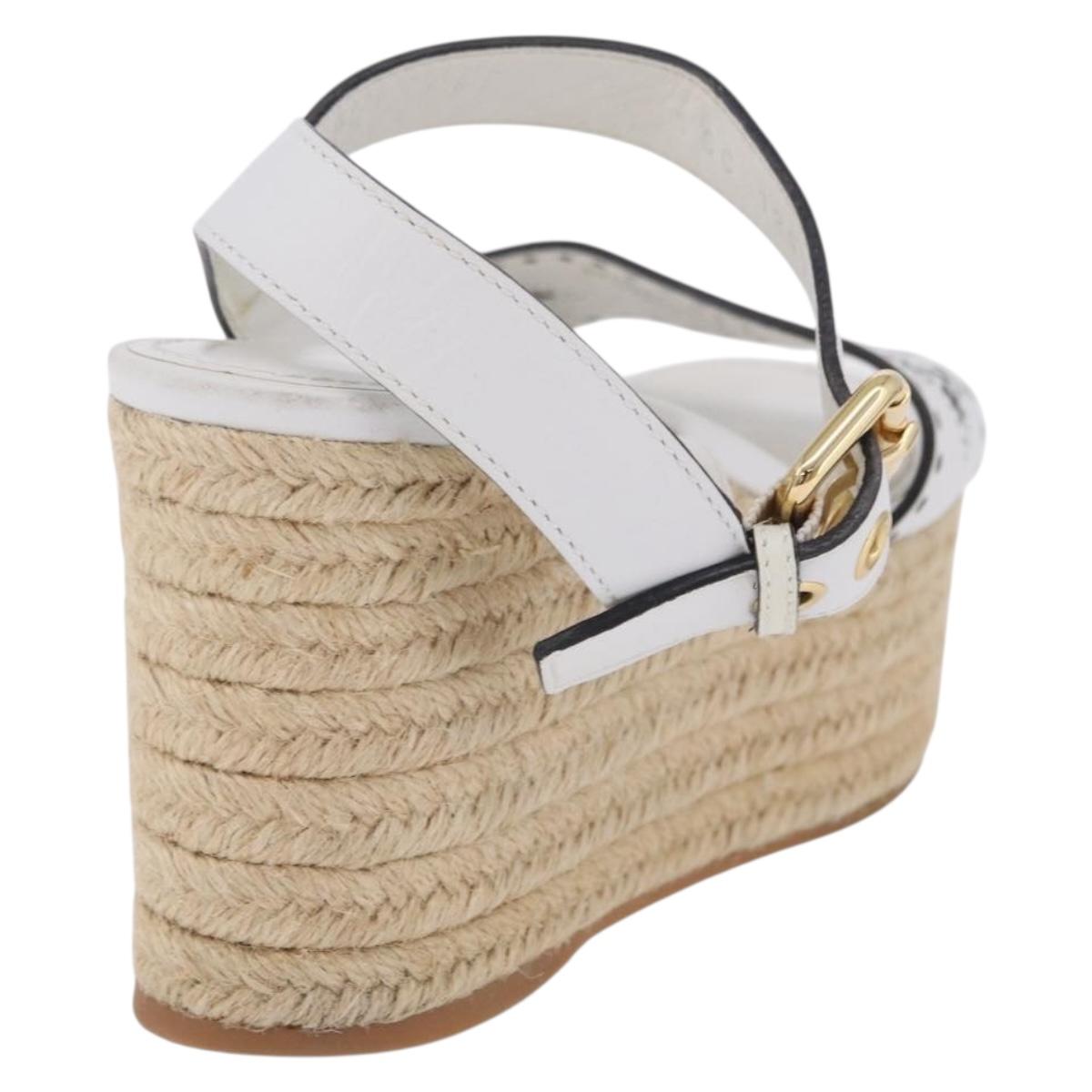 LOUIS VUITTON Star Board Line Sandals Leather White LV Auth 202318M