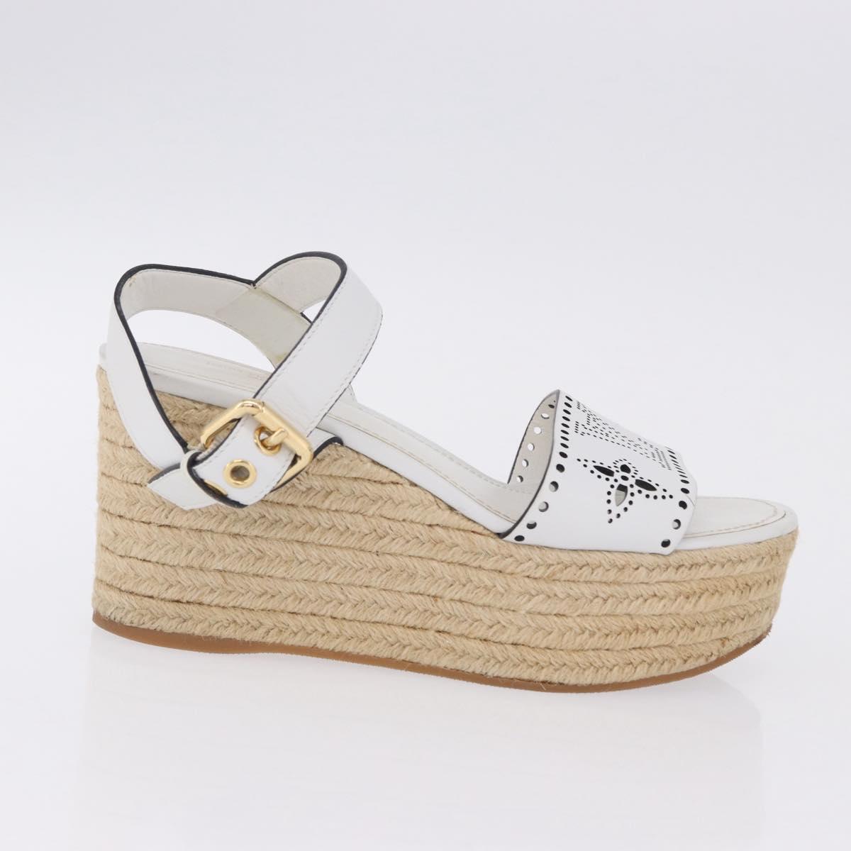 LOUIS VUITTON Star Board Line Sandals Leather White LV Auth 202318M