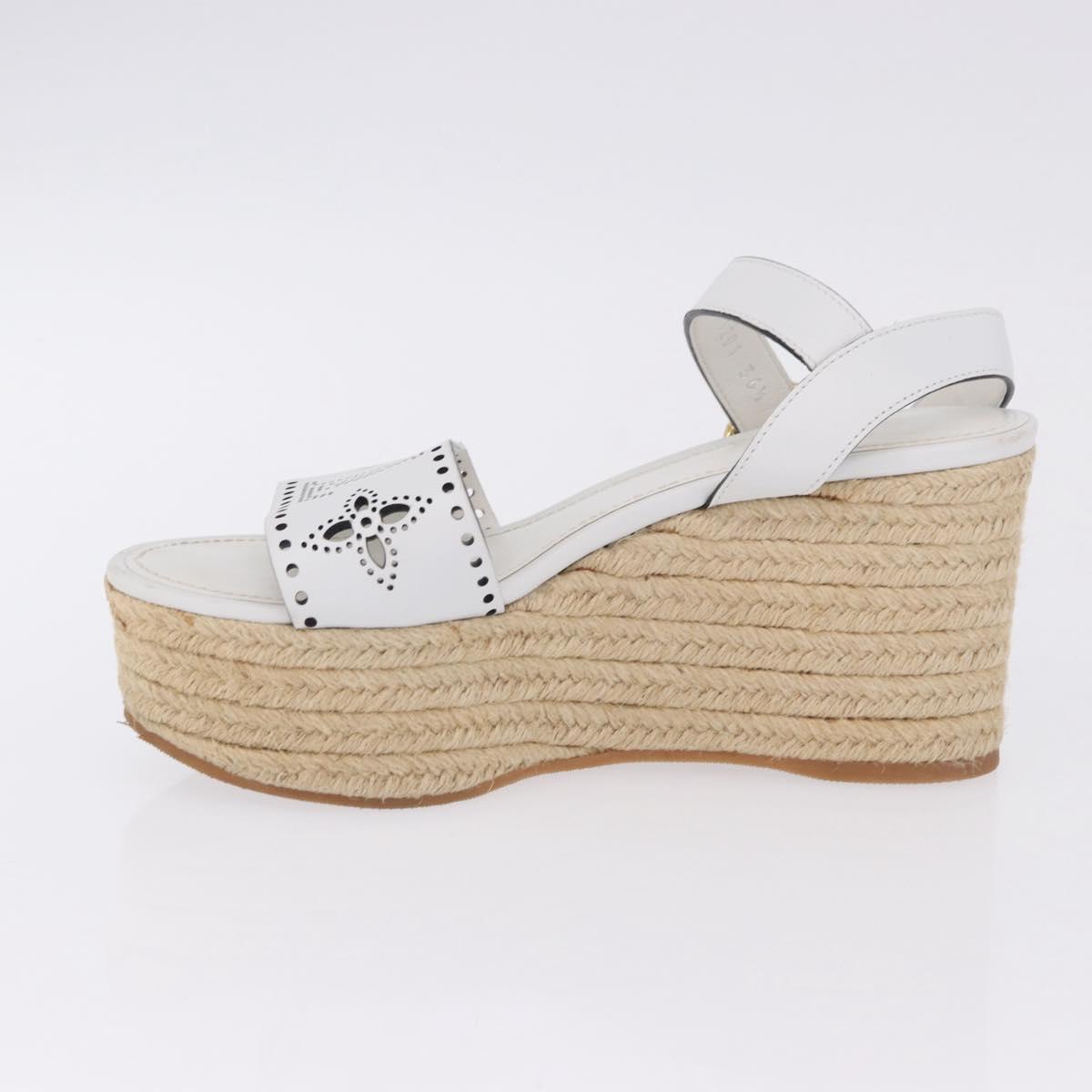 LOUIS VUITTON Star Board Line Sandals Leather White LV Auth 202318M
