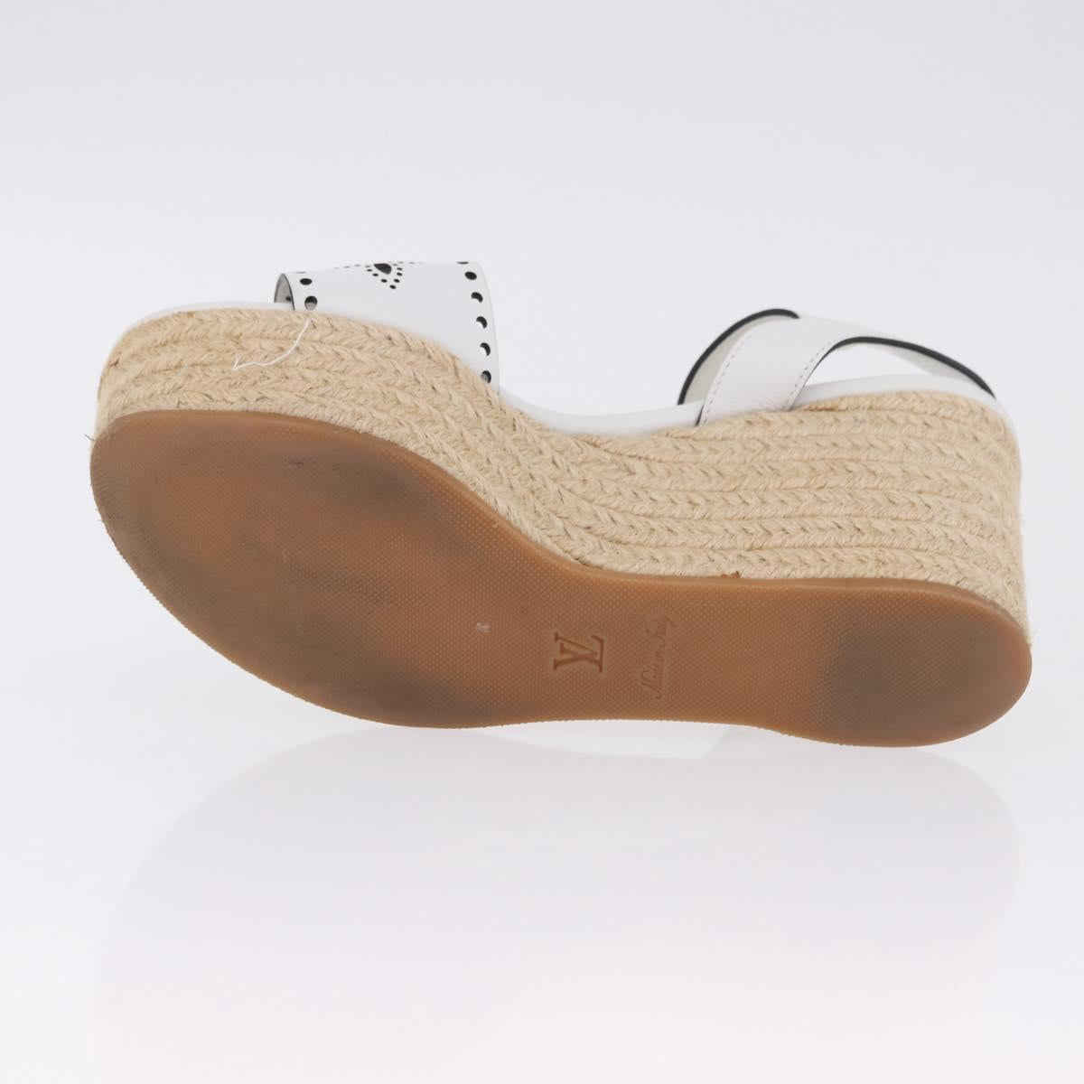 LOUIS VUITTON Star Board Line Sandals Leather White LV Auth 202318M