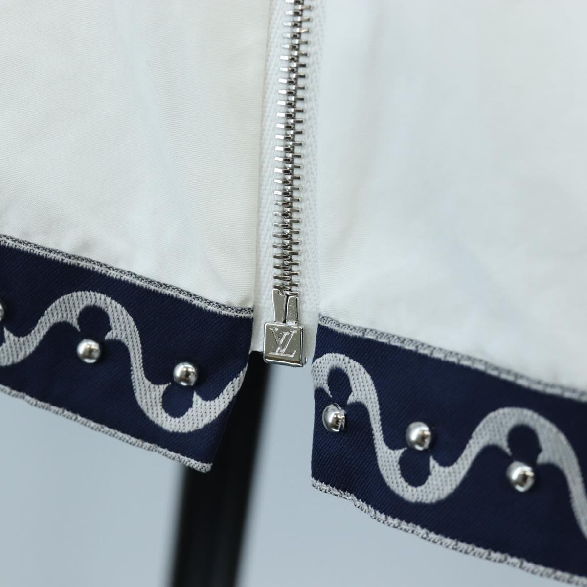 LOUIS VUITTON Sleeveless Top Cotton White Blue LV Auth 202320M