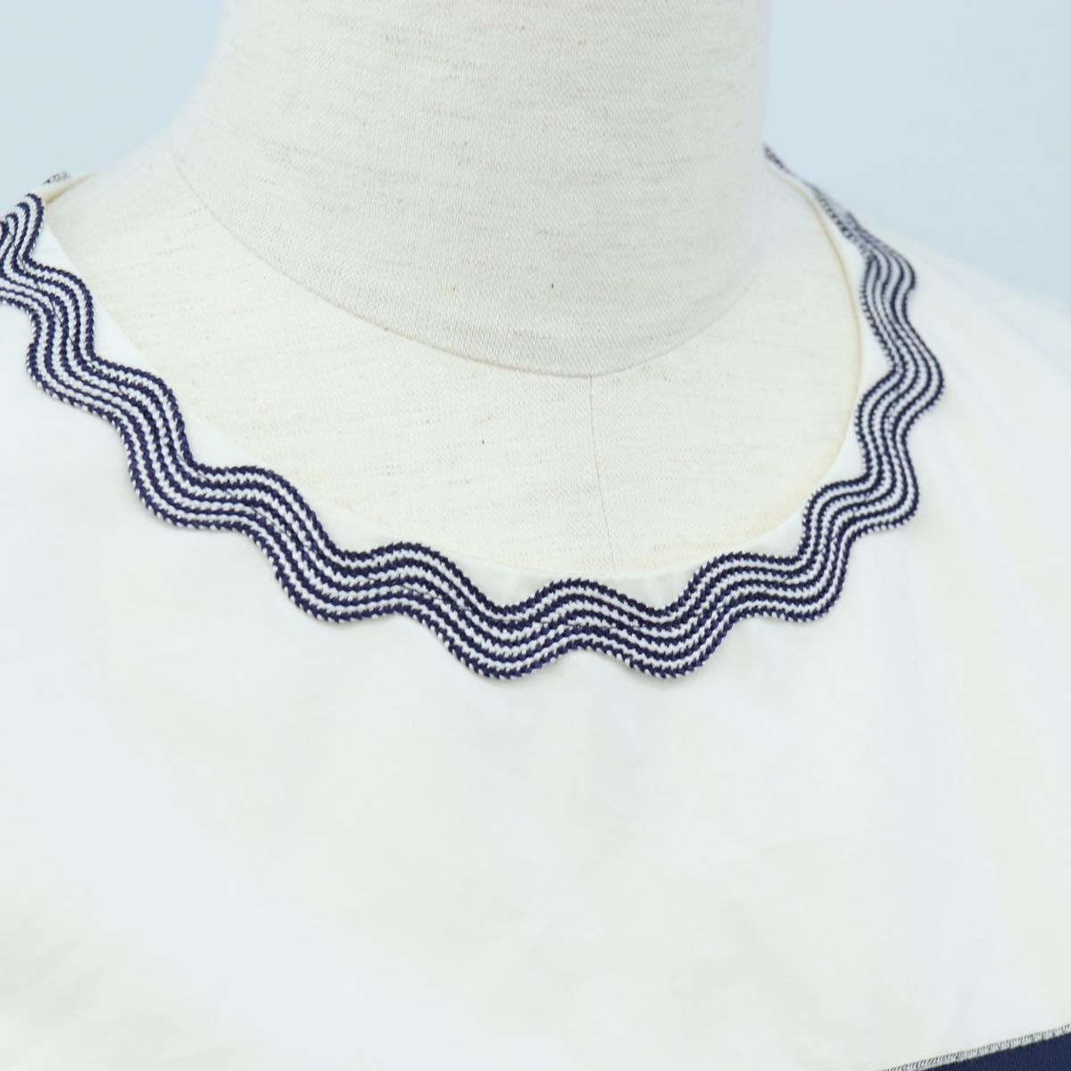 LOUIS VUITTON Sleeveless Top Cotton White Blue LV Auth 202320M